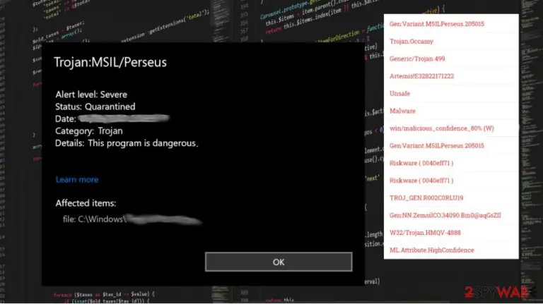 TrojanDropper:MSIL/Perseus!rfn Trojan