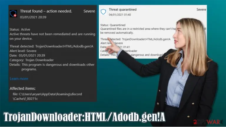 TrojanDownloader:HTML/Adodb.gen!A virus