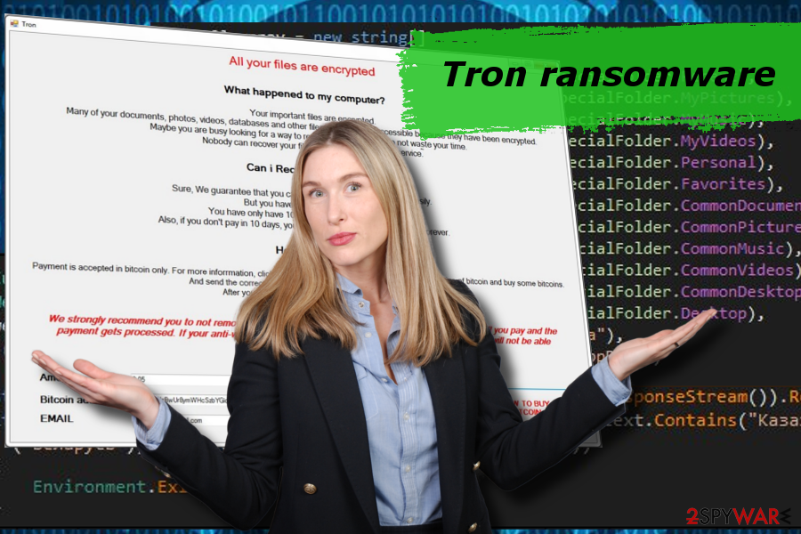 Tron ransomware printscreen Tron ransomware printscreen