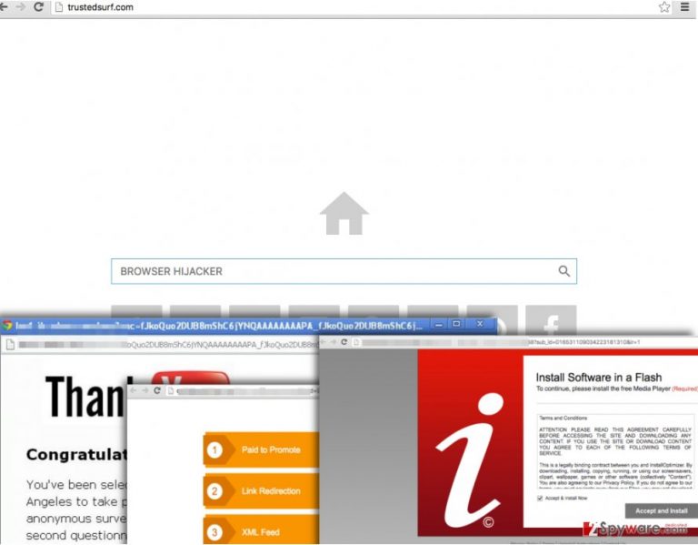Trusted Surf virus provides fake search engine Trusted Surf virus provides fake search engine
