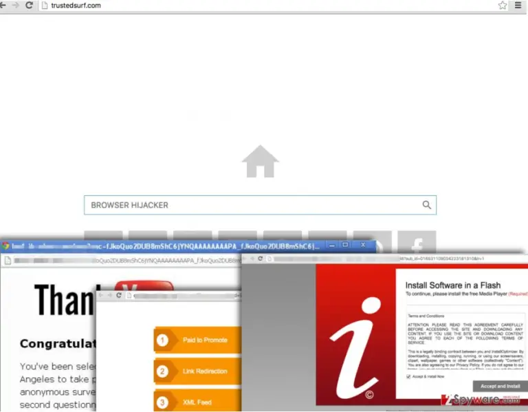 Trusted Surf browser hijacker sets a new homepage and triggers redirects