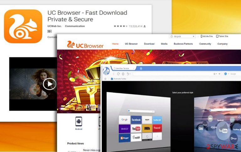 The screenshot of UC Browser official website The screenshot of UC Browser official website