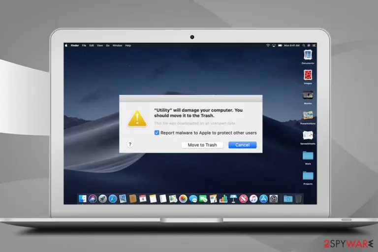 Utility will damage your computer pop-up