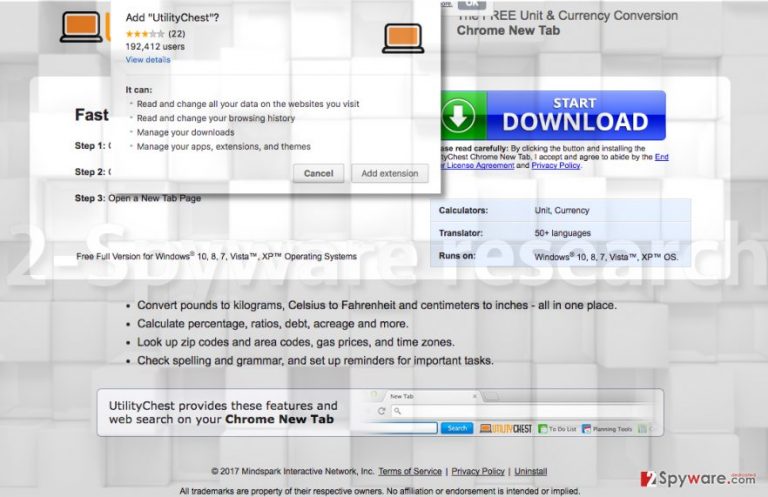 Picture showing UtilityChest Toolbar installation page Picture showing UtilityChest Toolbar installation page