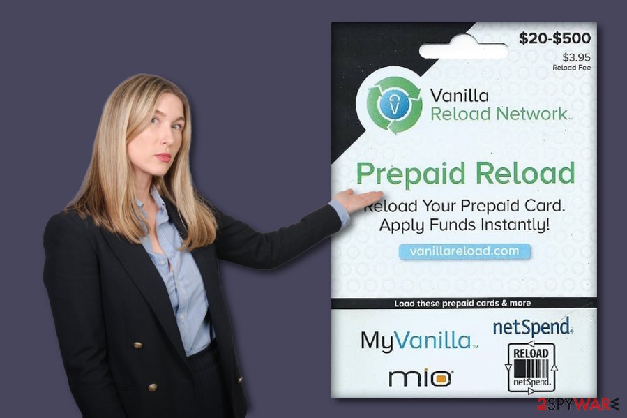 Vanilla Reload scam message Vanilla Reload scam message