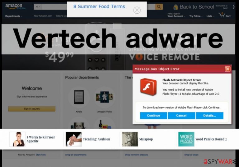 An illustration of Vertech virus ads An illustration of Vertech virus ads