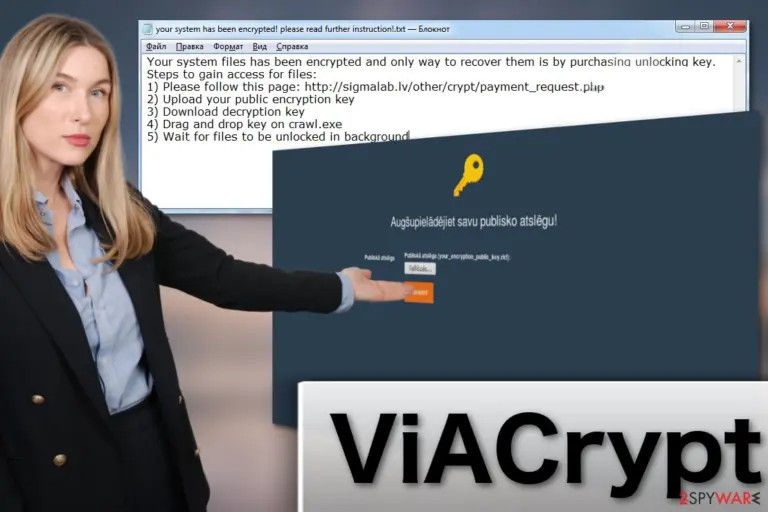 ViACrypt ransomware virus illustration