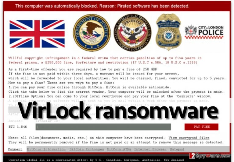 The example of Virlock virus The example of Virlock virus