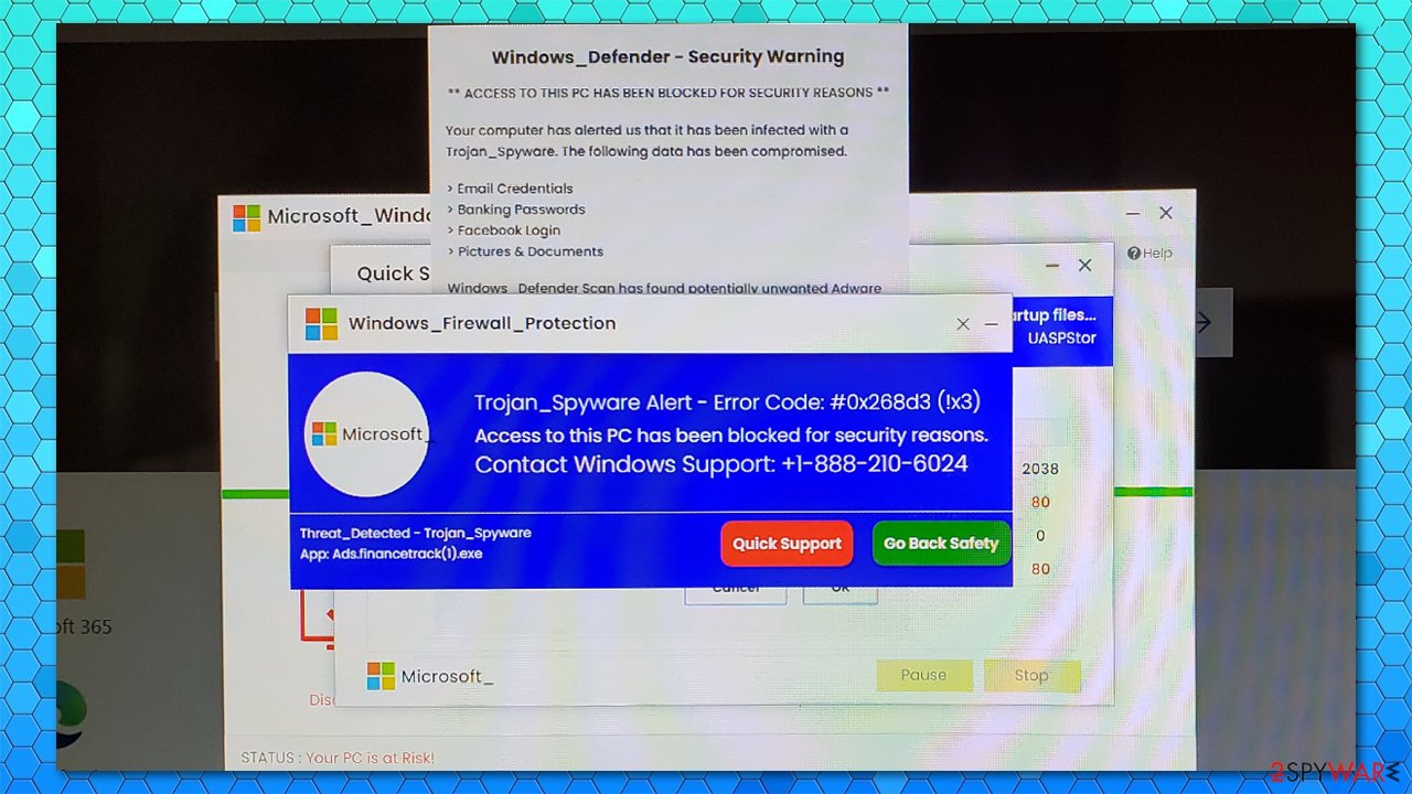 Trojan_Spyware Alert - Error Code #0x268d3 (!x3) fake alert Trojan_Spyware Alert - Error Code #0x268d3 (!x3) fake alert
