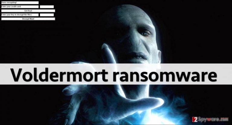 Screenshot of Voldemort ransomware screen Screenshot of Voldemort ransomware screen