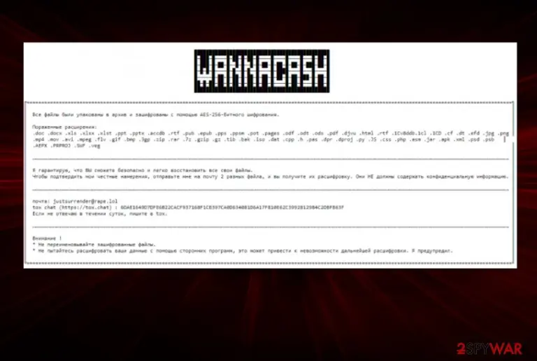 WANNACASH virus