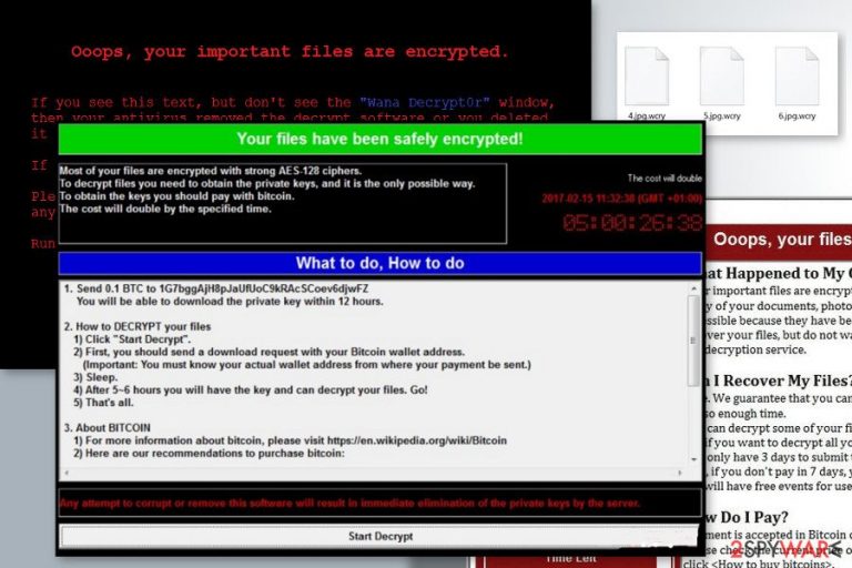 The image of .wcry file extension virus The image of .wcry file extension virus