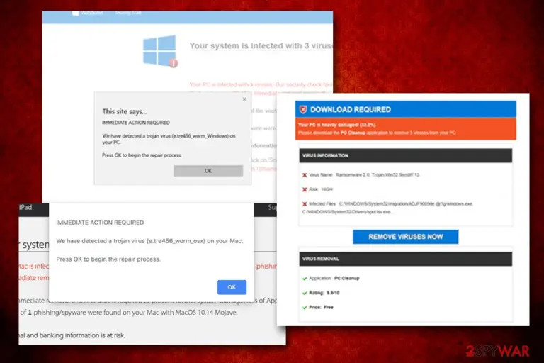 We have detected a Trojan virus fake alert