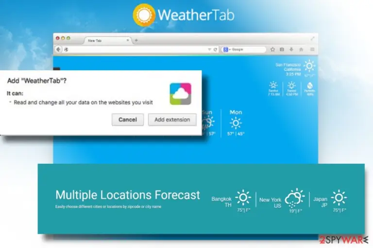 Showing WeatherTab virus
