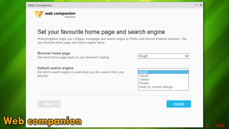 Web Companion hijack