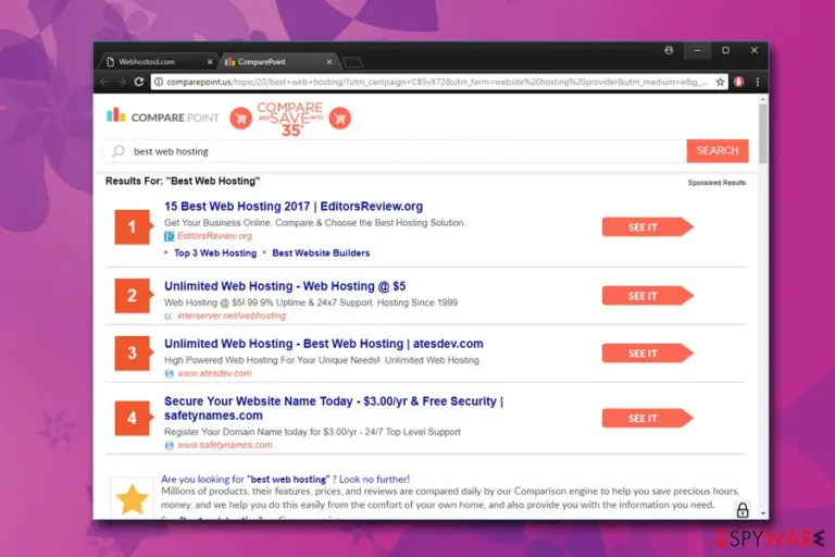Webhostoid.com displays ads