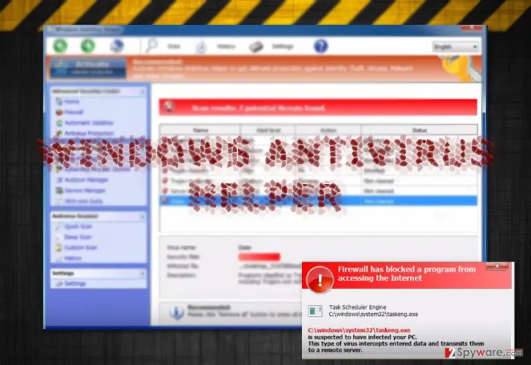 The image displaying Windows Antivirus Helper official website