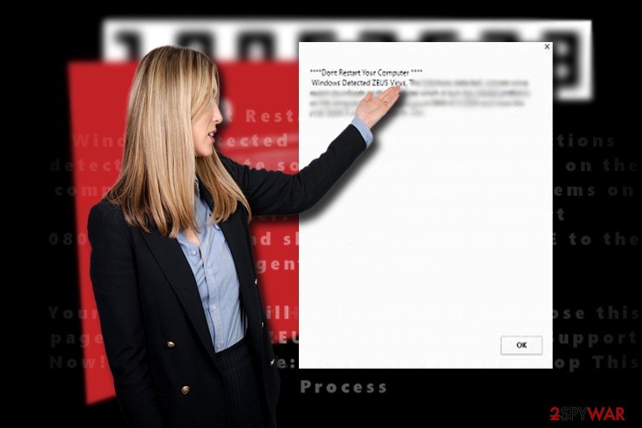 The screenshot of “Windows Detected ZEUS virus” The screenshot of “Windows Detected ZEUS virus”