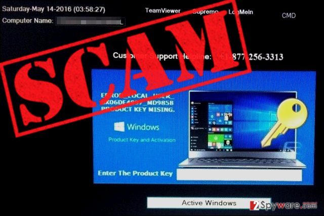 Screenshot of WindowsActivationUpdate malware