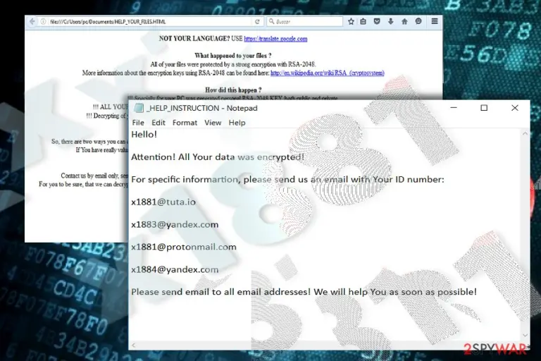 The screenshot of x1881 ransom noite