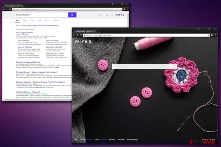 Search.yahoo.com browser hijacker