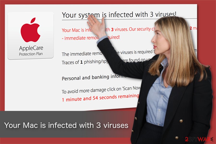 Your Mac is infected with 3 viruses illustration Your Mac is infected with 3 viruses illustration
