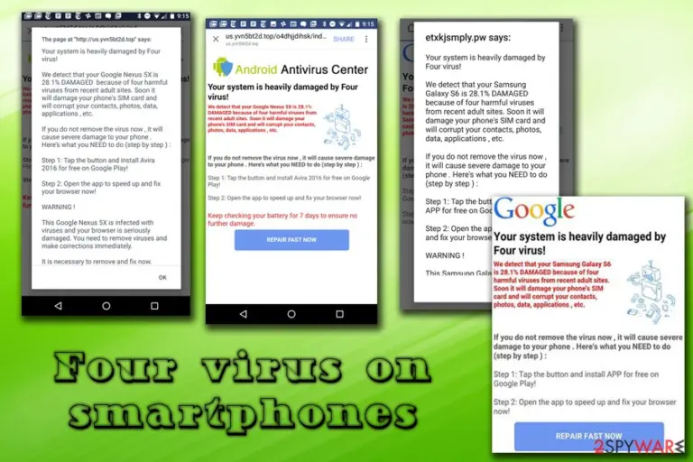 Four virus on smartphones