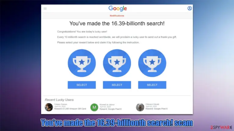 You've made the 16.39-billionth search scam