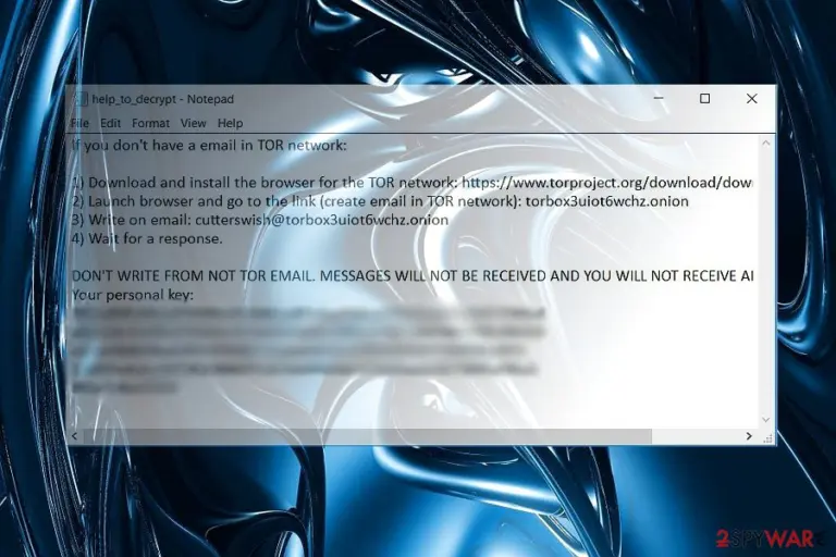 The picture illustrating Yyto ransom note