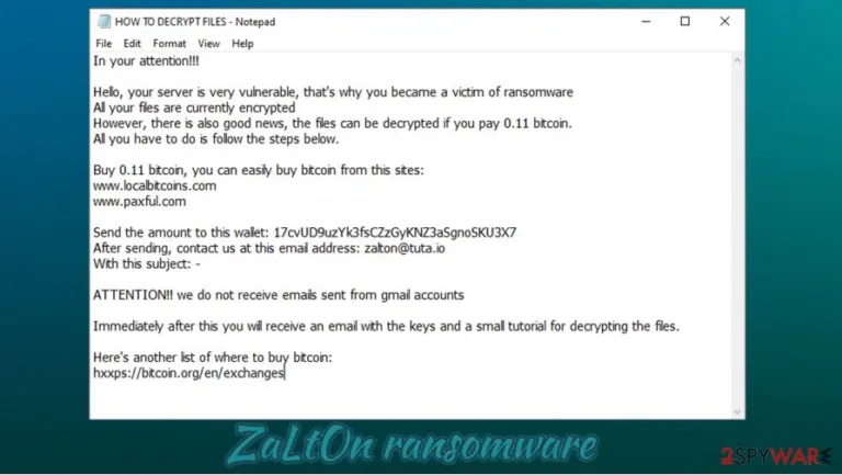 ZaLtOn ransomware