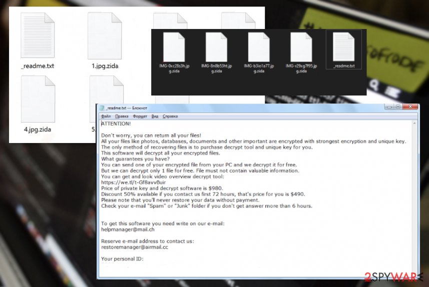 Zida ransomware files Zida ransomware files