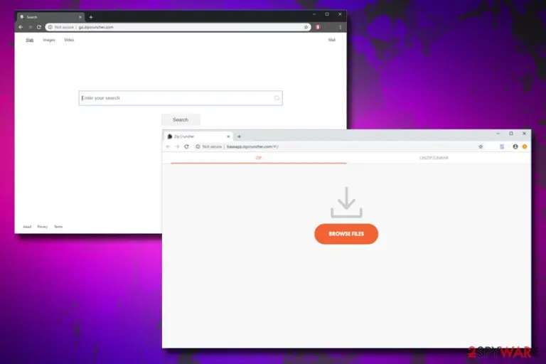 Zip Cruncher hijacks browser