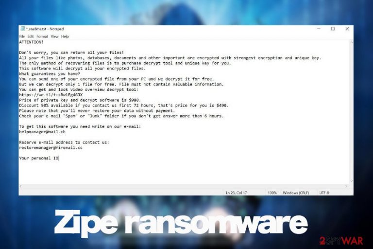 Zipe ransomware virus Zipe ransomware virus